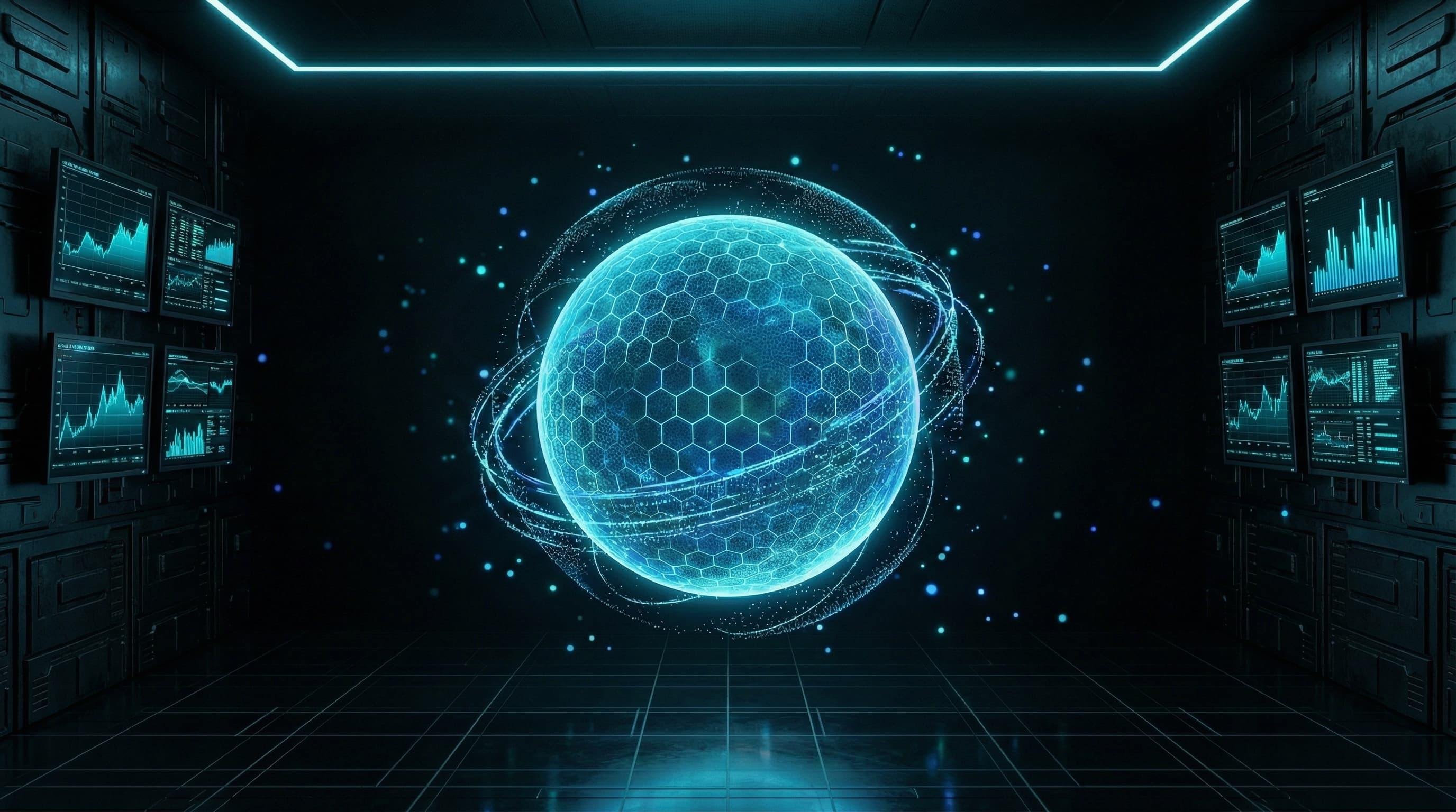 Tower floor 2 — live data console command center